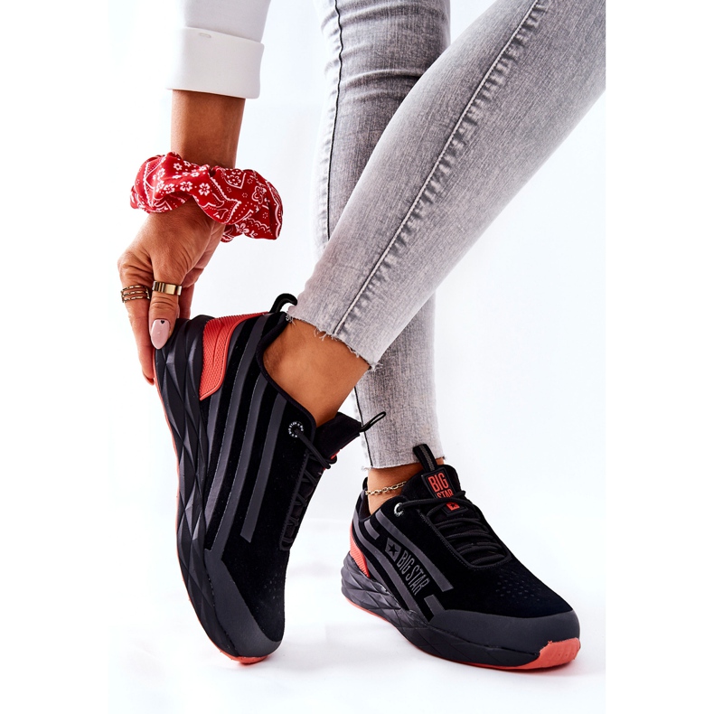 Läder Sportskor Big Star II274460 Svart röd 2