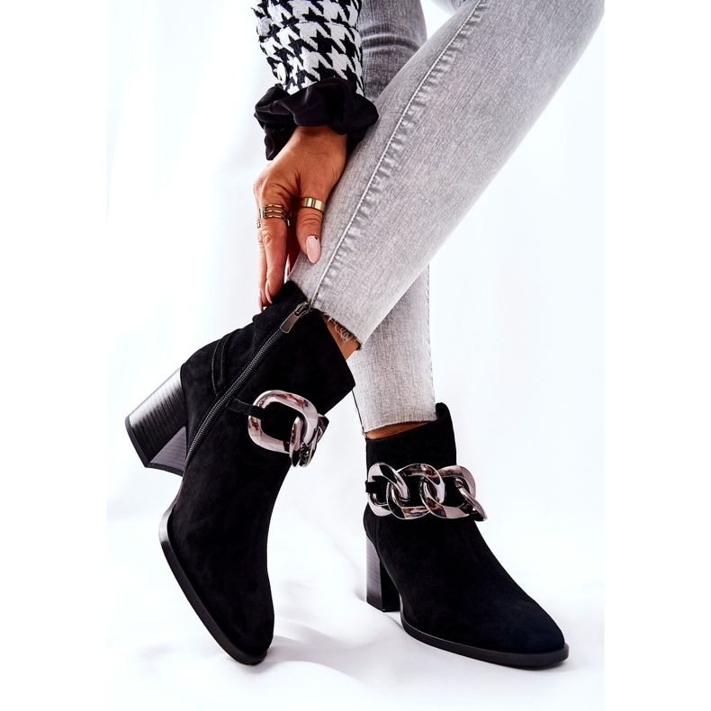 Läderstövlar med kedja Laura Messi Svart 2345 2