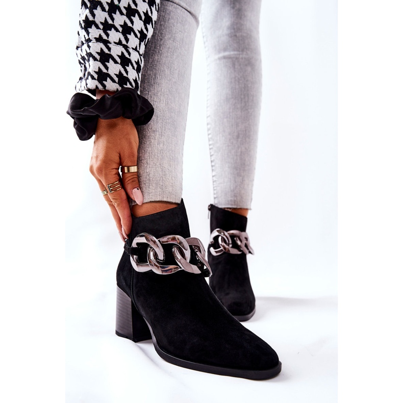 Läderstövlar med kedja Laura Messi Svart 2345 1