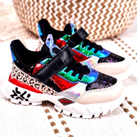 FRROCK Sportbarnskor med kardborrband Svart Var lycklig beige röd blå 4