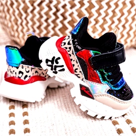 FRROCK Sportbarnskor med kardborrband Svart Var lycklig beige röd blå 2