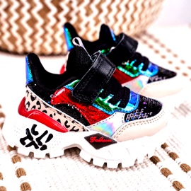 FRROCK Sportbarnskor med kardborrband Svart Var lycklig beige röd blå 1