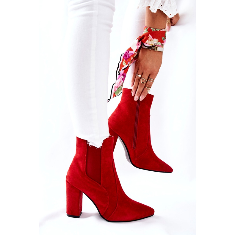 PG1 Kvinnor mocka stövlar på en klack röda Kastren 3