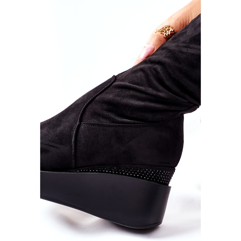 S.Barski Suede Wedge Boots S. Barski Black Celina svart 4