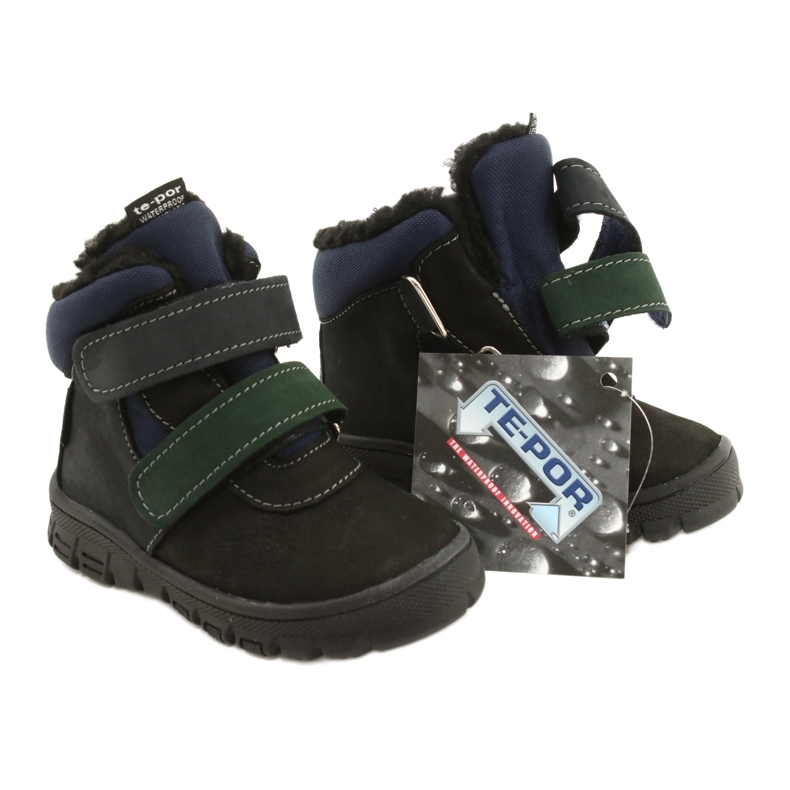 Pojkestövlar med ett vattentätt membran Mazurek 1360 svart och marinblå 7