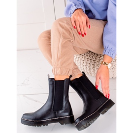 S. BARSKI Höga Chelsea -stövlar på S.BARSKI -plattformen svart 1