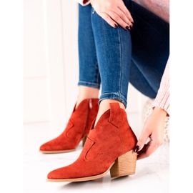 Lucky Shoes Röda mocka cowboystövlar 2