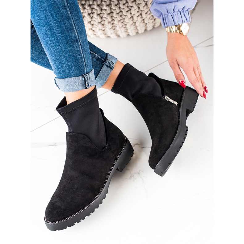 Bella Star Slip-on mocka stövlar svart 2