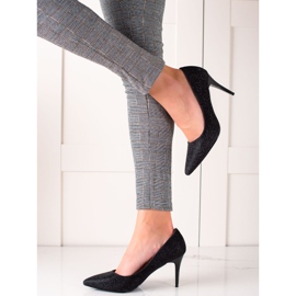 TRENDI Glitter Black High Heels svart 2