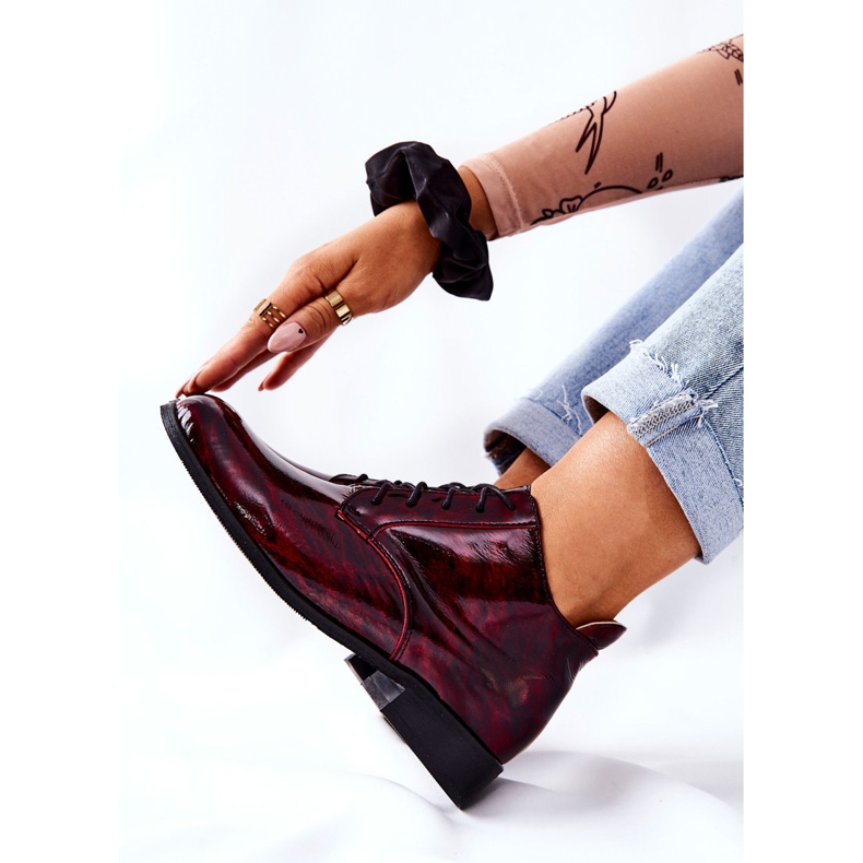 PA2 Läderhöga skor, Burgund-Black Maniz rödvin svart 2