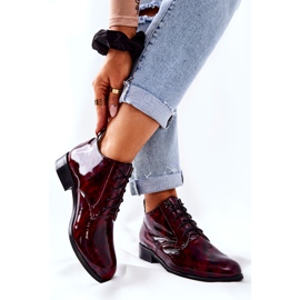 PA2 Läderhöga skor, Burgund-Black Maniz rödvin svart 4