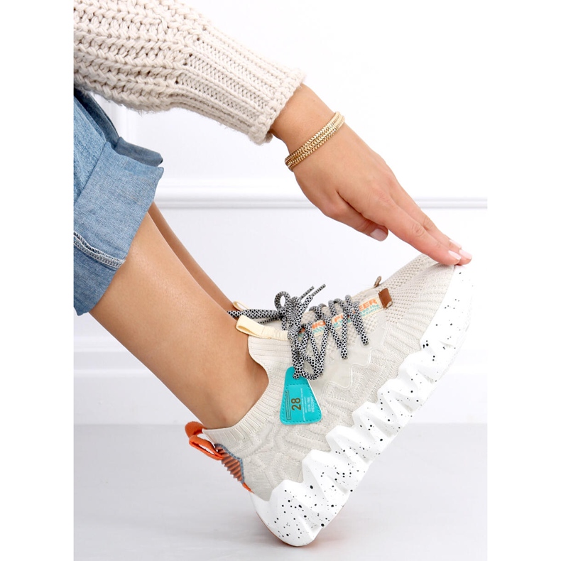 Högsulad beige NB387 Beige sportskor 1