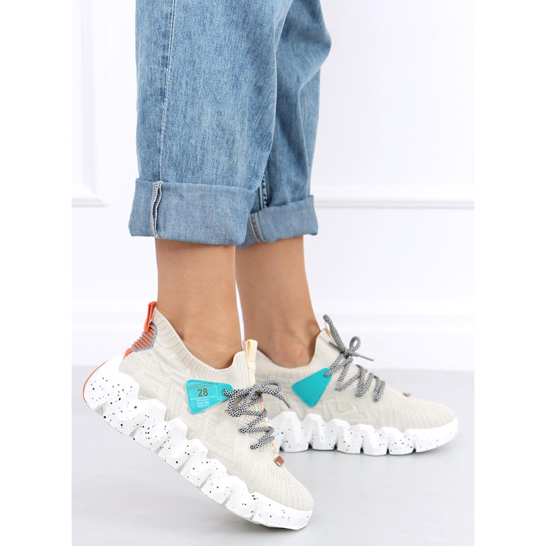 Högsulad beige NB387 Beige sportskor 2