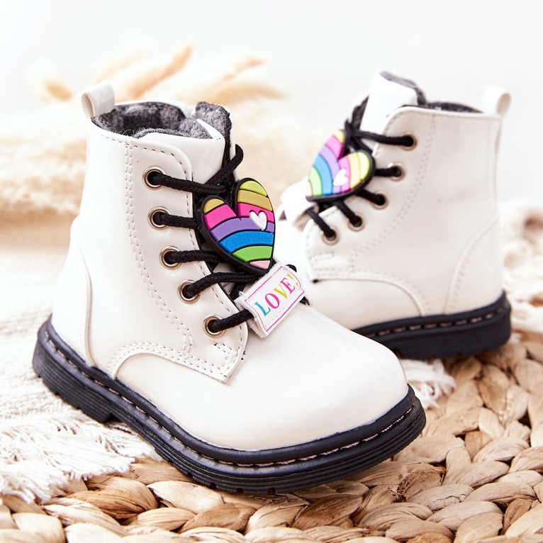 PE1 Lackerade stövlar värmda med ullvit Anlon 2