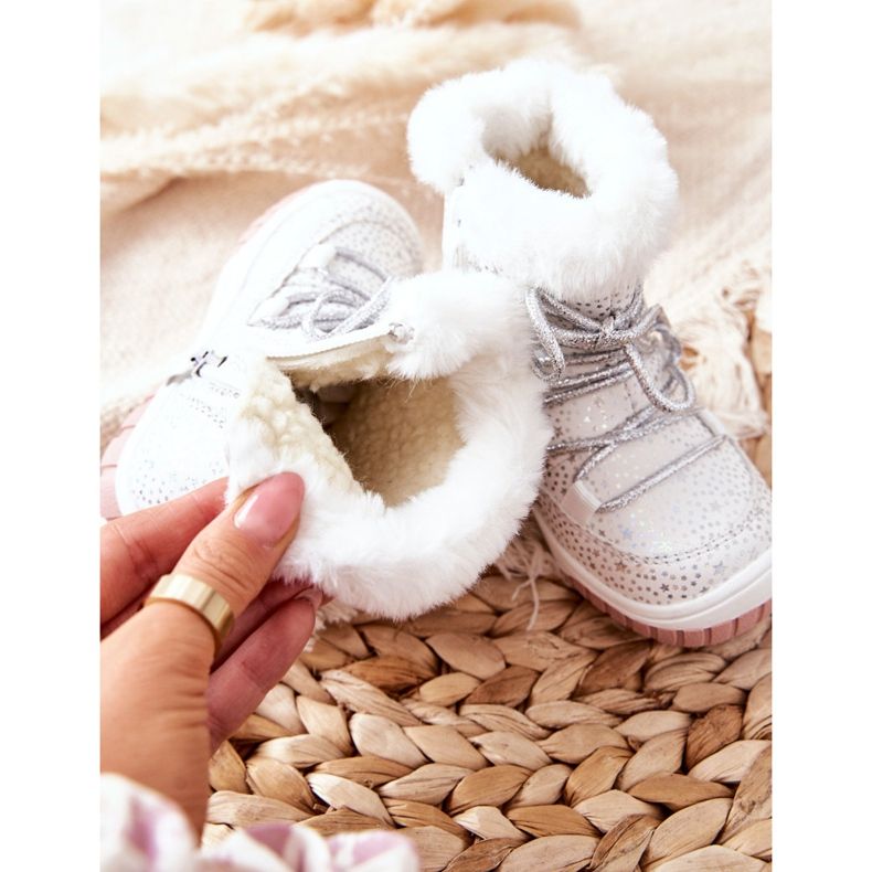 PE1 Varma snöskor med pälsvita stjärnor 1