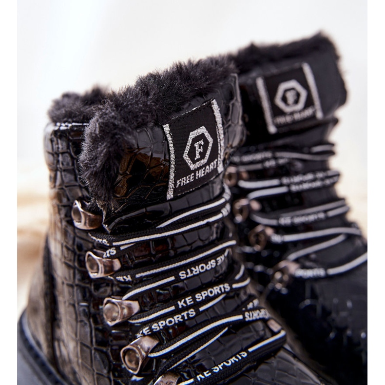 Barnpälsisolerade svarta stövlar Doreen 1