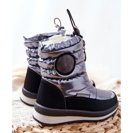PE1 High Wool Warm Snow Boots Grå Lucia svart silver- 1