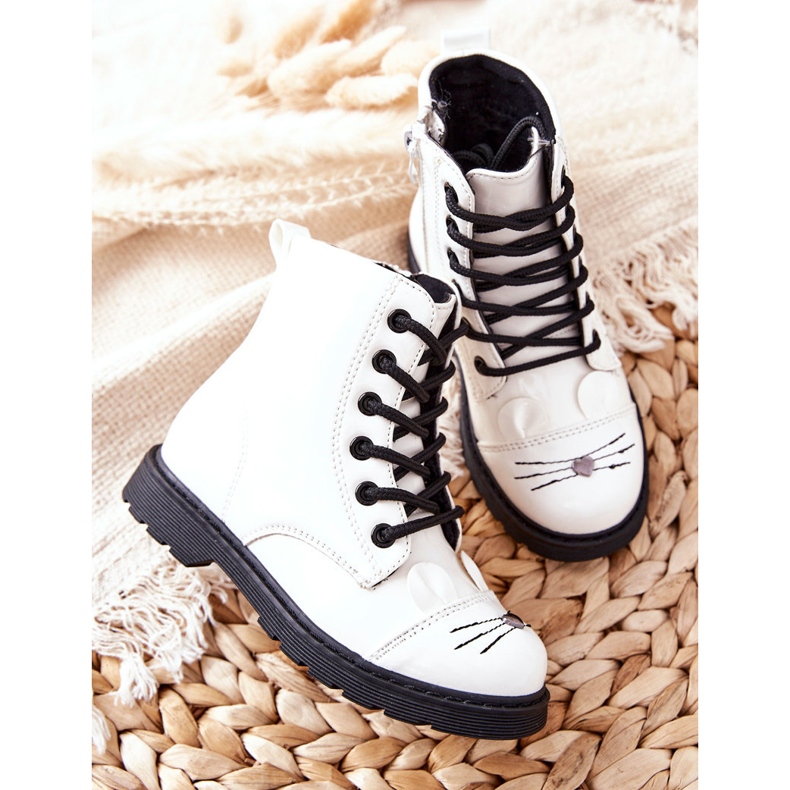 Varma stövlar Arbetare på dragkedjan White Mousie vit 1