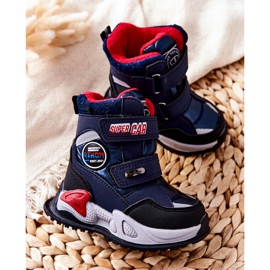 PJ2 Varma snöskor Stövlar Med kardborreband Navy Marinblå Rizie 2