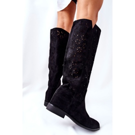 PG1 Openwork stövlar på en dold svart kil Lara 2