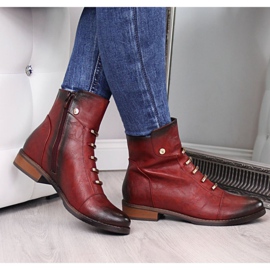 Stövlar med dekorationer Jezzi W JEZ52C röd svart 1