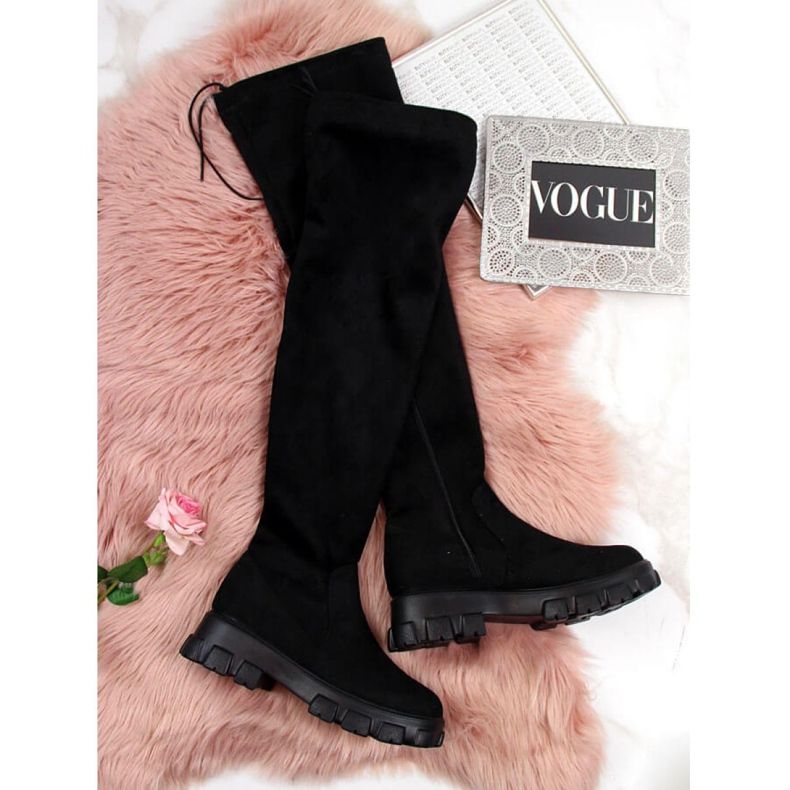 Svarta stövlar på plattformen Navy Dot W WOL12 1