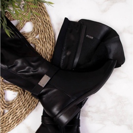 Svarta stövlar isolerade med elastiska Filippo W PAW283 2