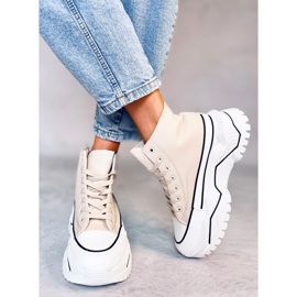 Corbel Beige sneakers med hög sula 1