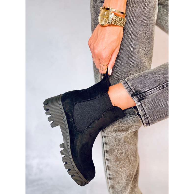 Otäcka svarta Chelsea -stövlar för kvinnor 2