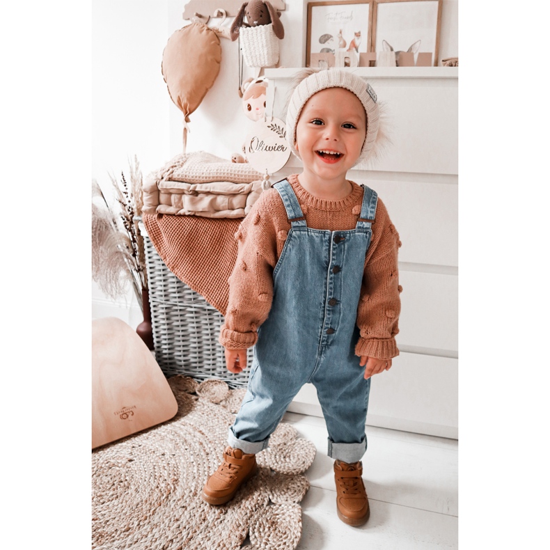 PA1 Barns höga varma sportskor Camel Clafi brun 1