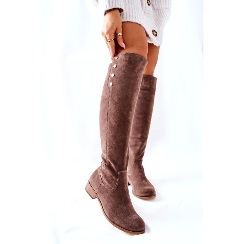 Lewski Shoes Mocka läderstövlar Earth Velour 2840 beige 6