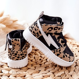 FR1 Höga sportskor för barn svart och beige Bartnie vit brun 1