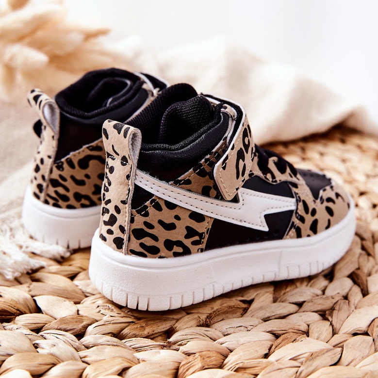 FR1 Höga sportskor för barn svart och beige Bartnie vit brun 2