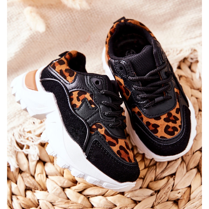 FR1 Barnsportskor Sneakers Brun och svart Nila vit 1