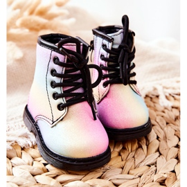 FR1 Barns varma stövlar med en dragkedja Pastel Goopy mångfärgad 1