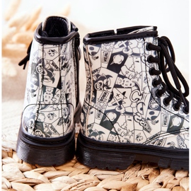 FR1 Barn svartvita Dexie varma stövlar med dragkedja 2