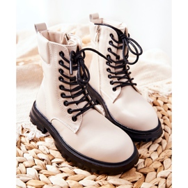 FR1 Klassiska barnbeige Clarika -stövlar med dragkedja 2