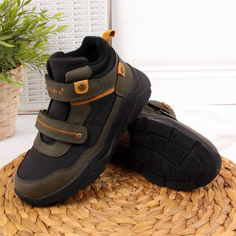 Kardborreisolerade stövlar McKeylor Jr JAN59B khaki vit grön 1