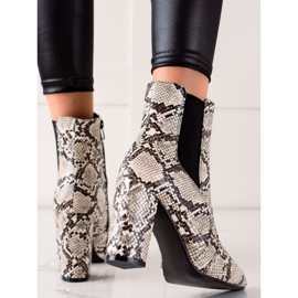Marquiz Snygga Snake Print Booties beige 1