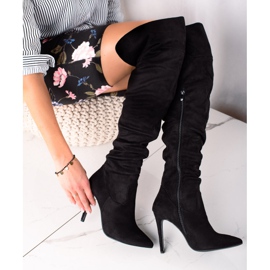 TRENDI Sexiga högklackade stövlar svart 2