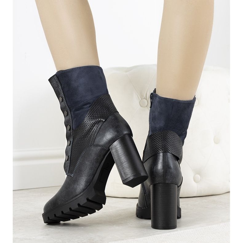 Marinblå fotkängor på Alvarado -stolpen beige 2