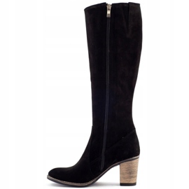 Olivier Svarta damisolerade stövlar på stolpen 1