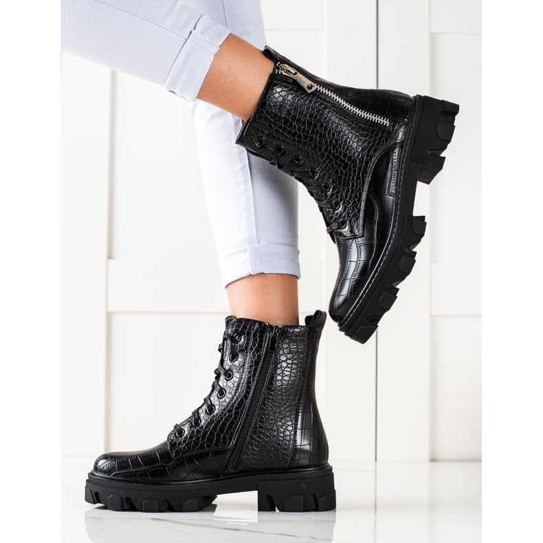 TRENDI Arbetare med dekorativ dragkedja svart 1