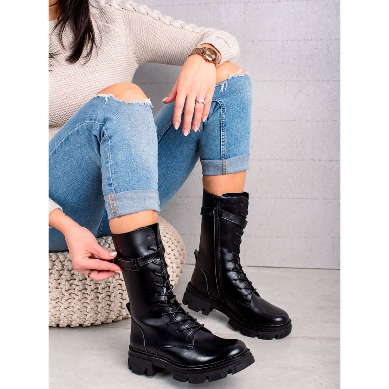 Klassiska Sergio Leone stövlar svart 1