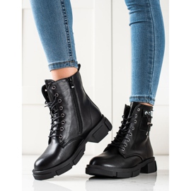 Goodin Svarta snörväskor med ornament 2