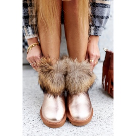 HAN Snöskor för kvinnor med päls Champagne Snow Fox rosa 2