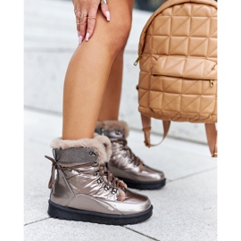 POTOCKI Höga pälsisolerade snöstövlar Golden Sneezy gyllene 1