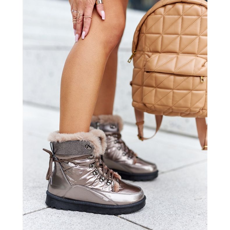 POTOCKI Höga pälsisolerade snöstövlar Golden Sneezy gyllene 1