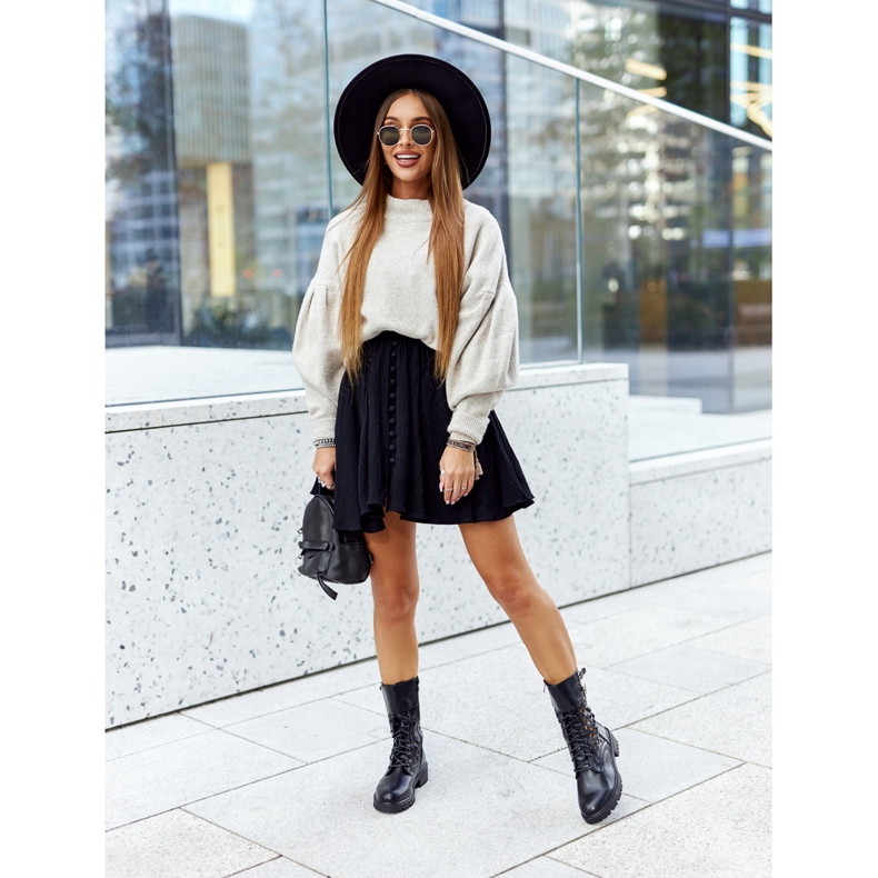 Menie Black Openwork läderstövlar svart 1