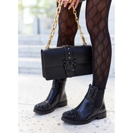 Svart Monah Jodhpur stövlar med jetflyg 1